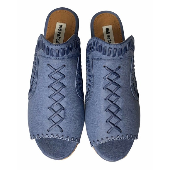 NEW Womens Not Rated Francie Blue Woven Wedge Sandals Shoes Open Toe Clogs 7.5 M - Picture 6 of 10